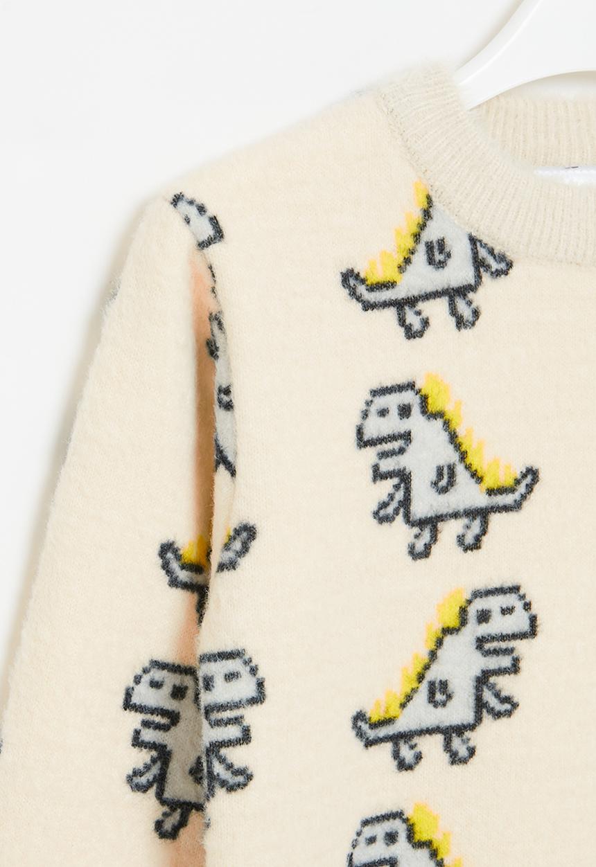 Pop Candy - Dino jersey - ecru