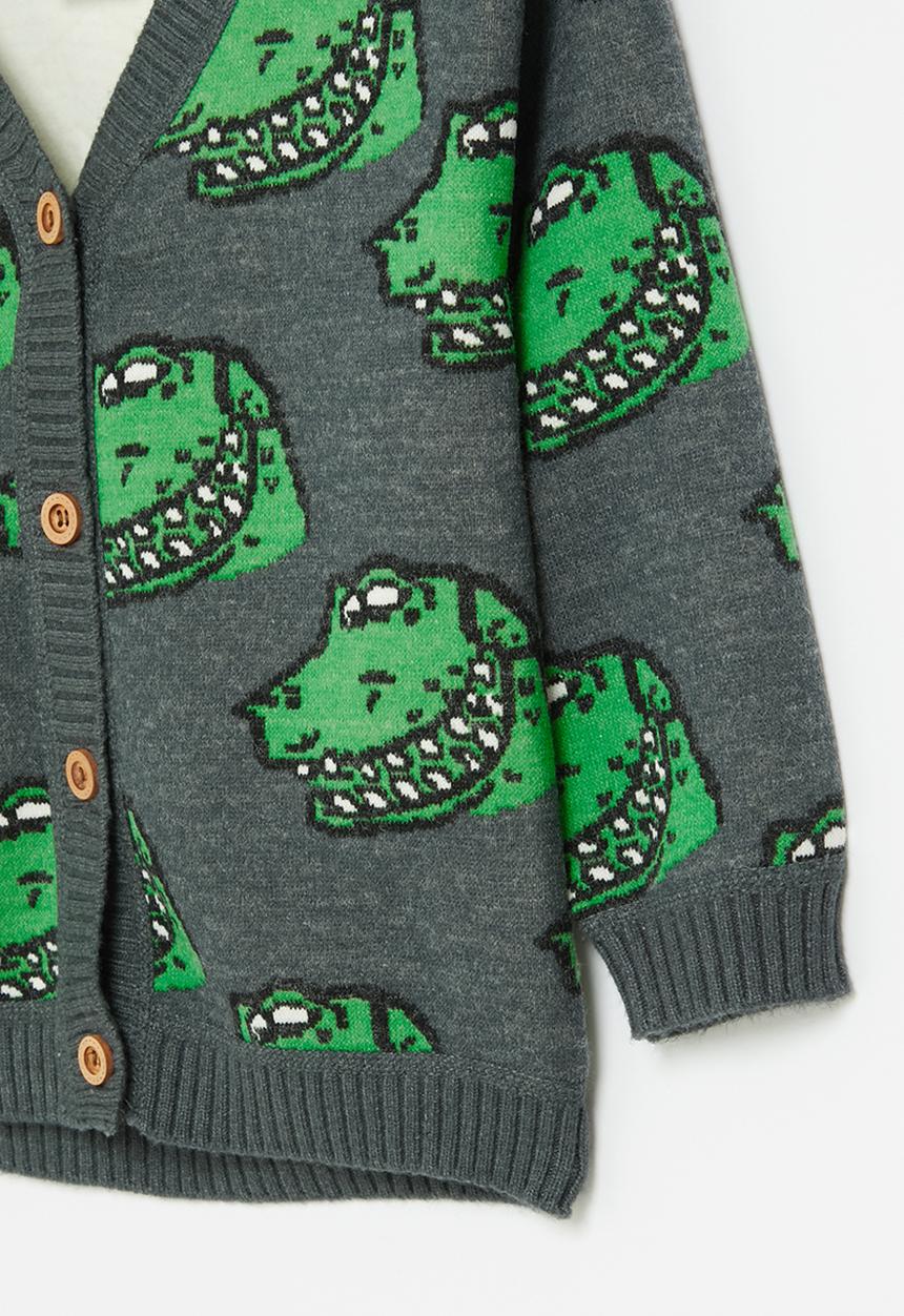 Pop Candy - Dino cardigan - grey