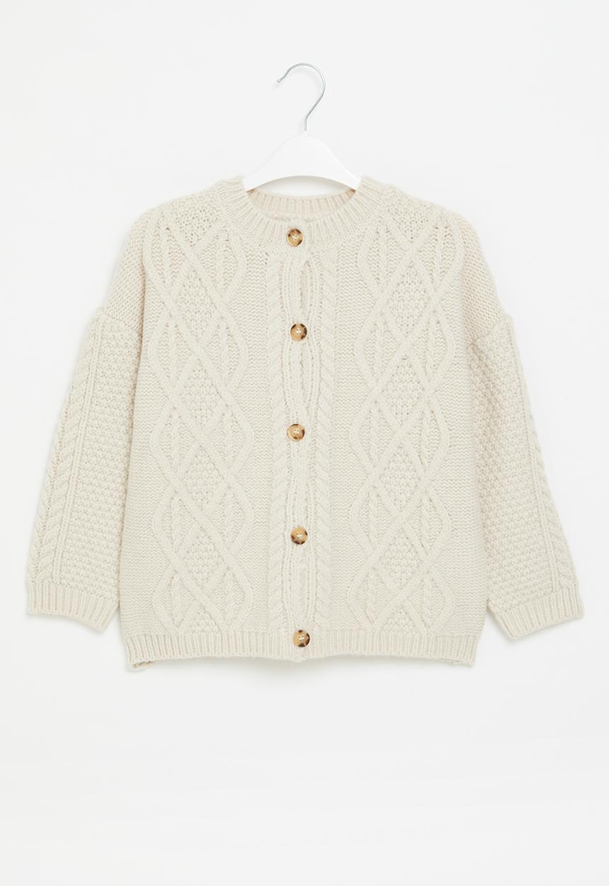 Pop Candy - Cable knit cardigan - off white