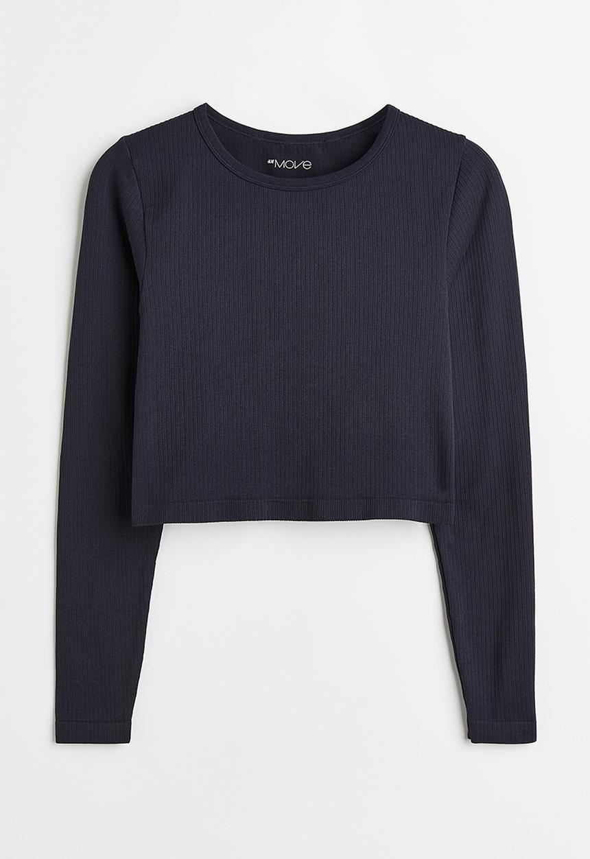 H&M - Seamless sports top in drymove™ - navy blue