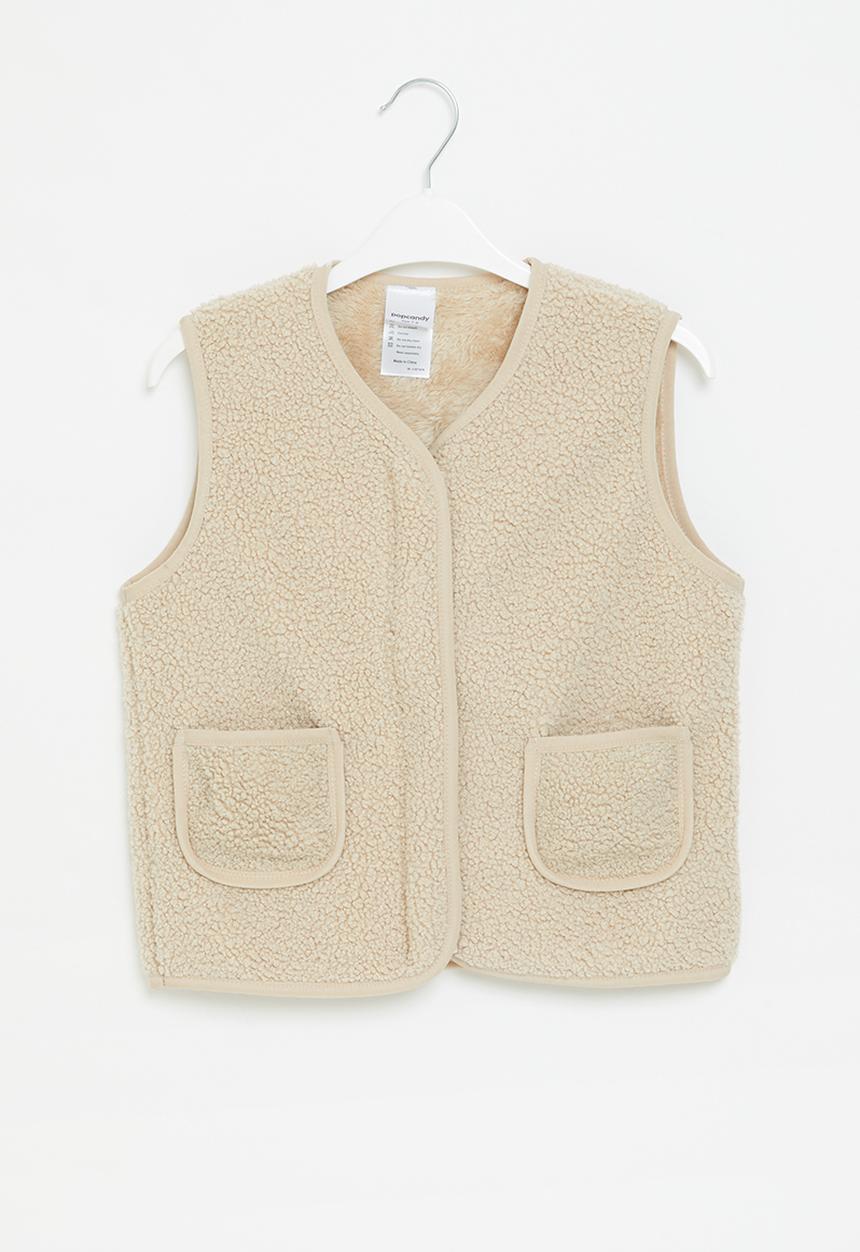 Pop Candy - Sherpa gilet - stone