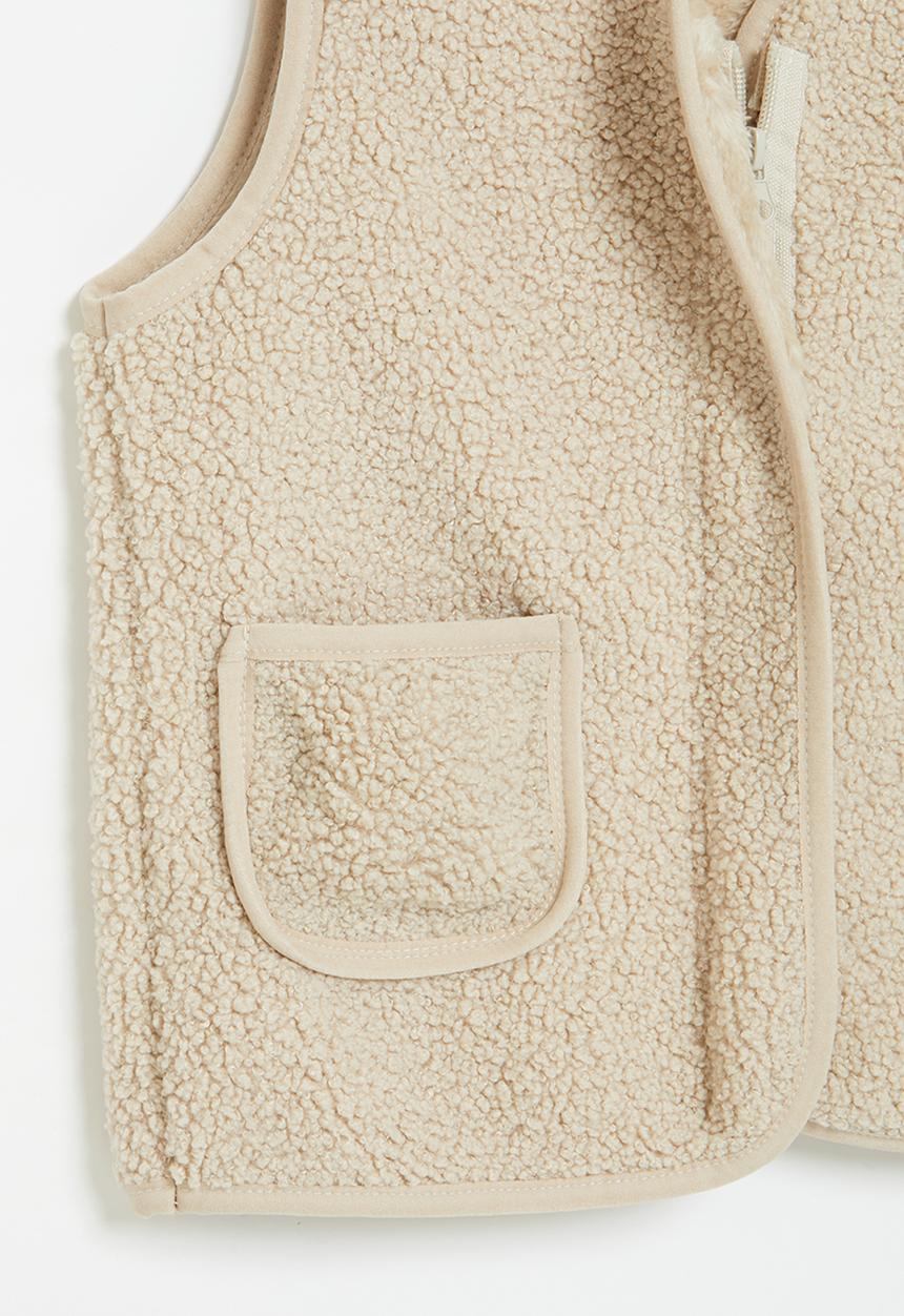 Pop Candy - Sherpa gilet - stone