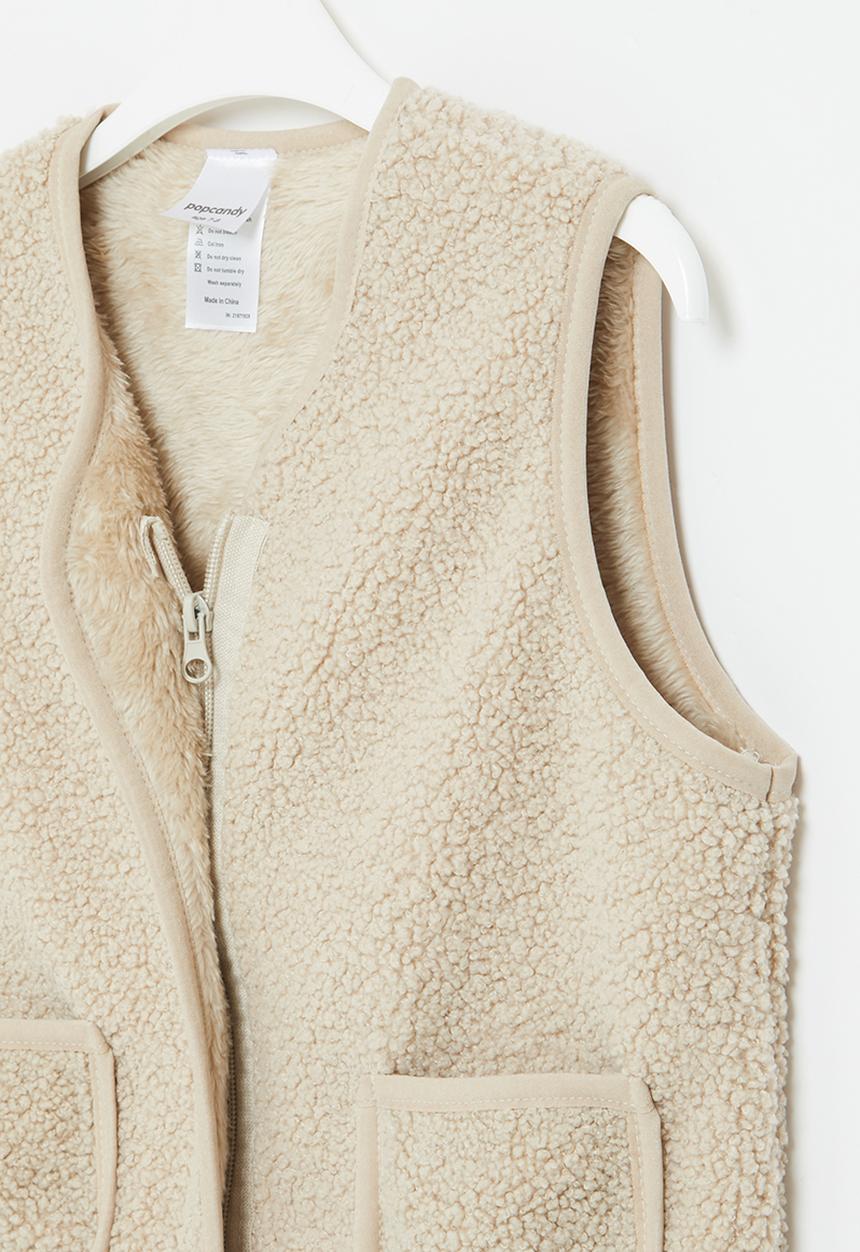 Pop Candy - Sherpa gilet - stone