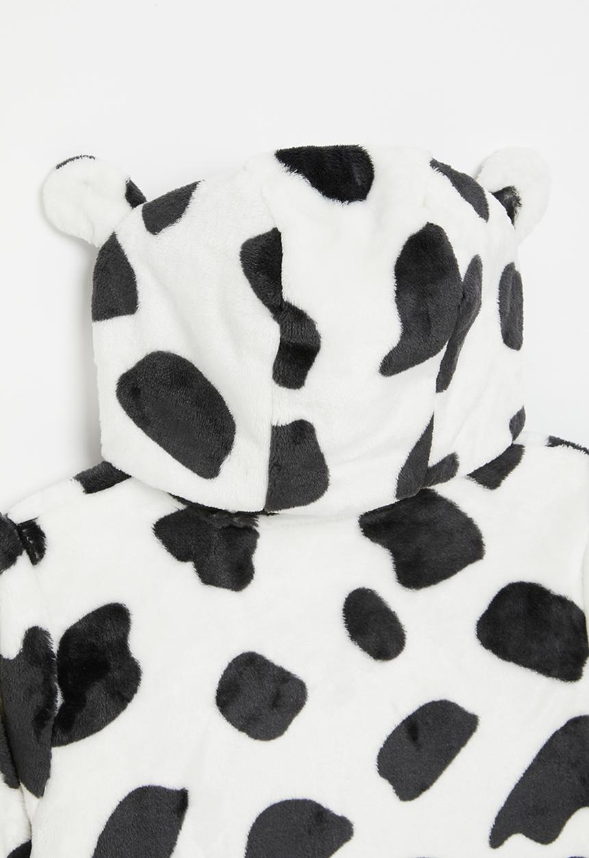 Pop Candy - Girls teddy hooded jacket - black & white