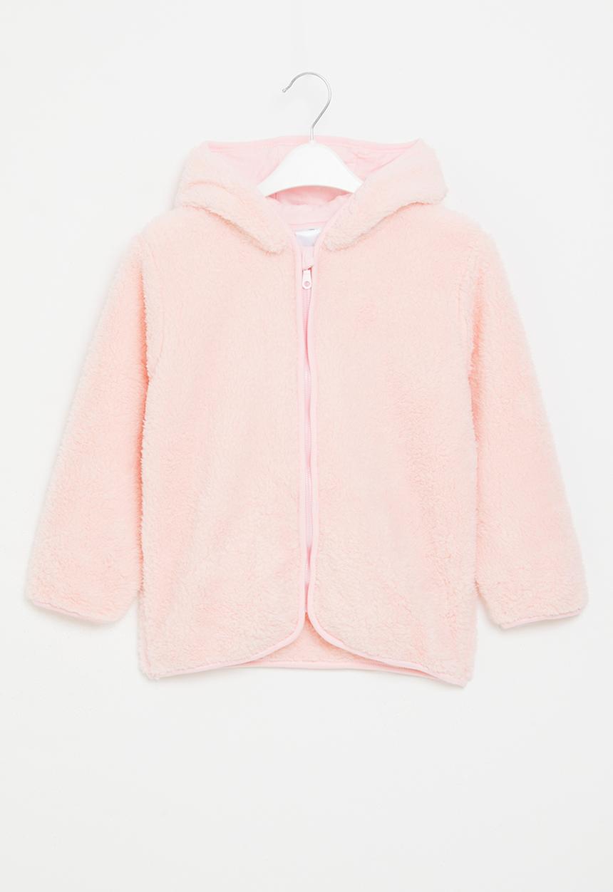 Pop Candy - Girls teddy hooded jacket - pink