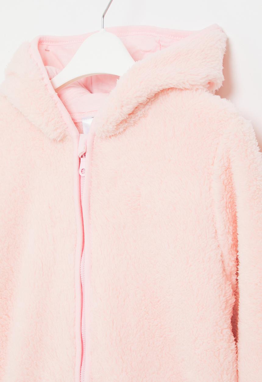Pop Candy - Girls teddy hooded jacket - pink