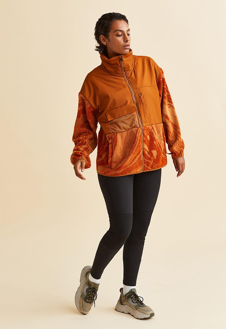 H&M - Teddy sports jacket - orange/marble-patterned