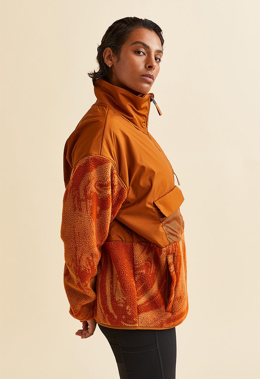 H&M - Teddy sports jacket - orange/marble-patterned