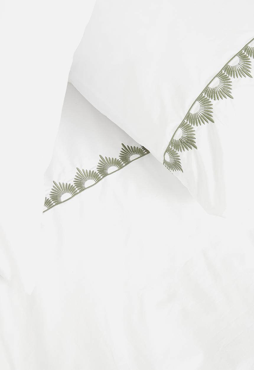 Sixth Floor - Marvin embroidered cotton duvet cover set - green