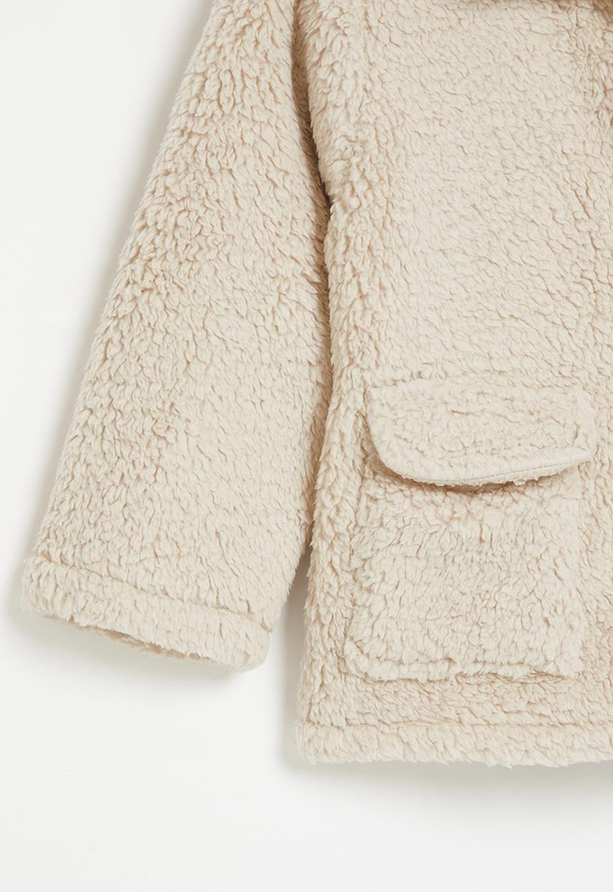 Pop Candy - Girls teddy coat - ecru