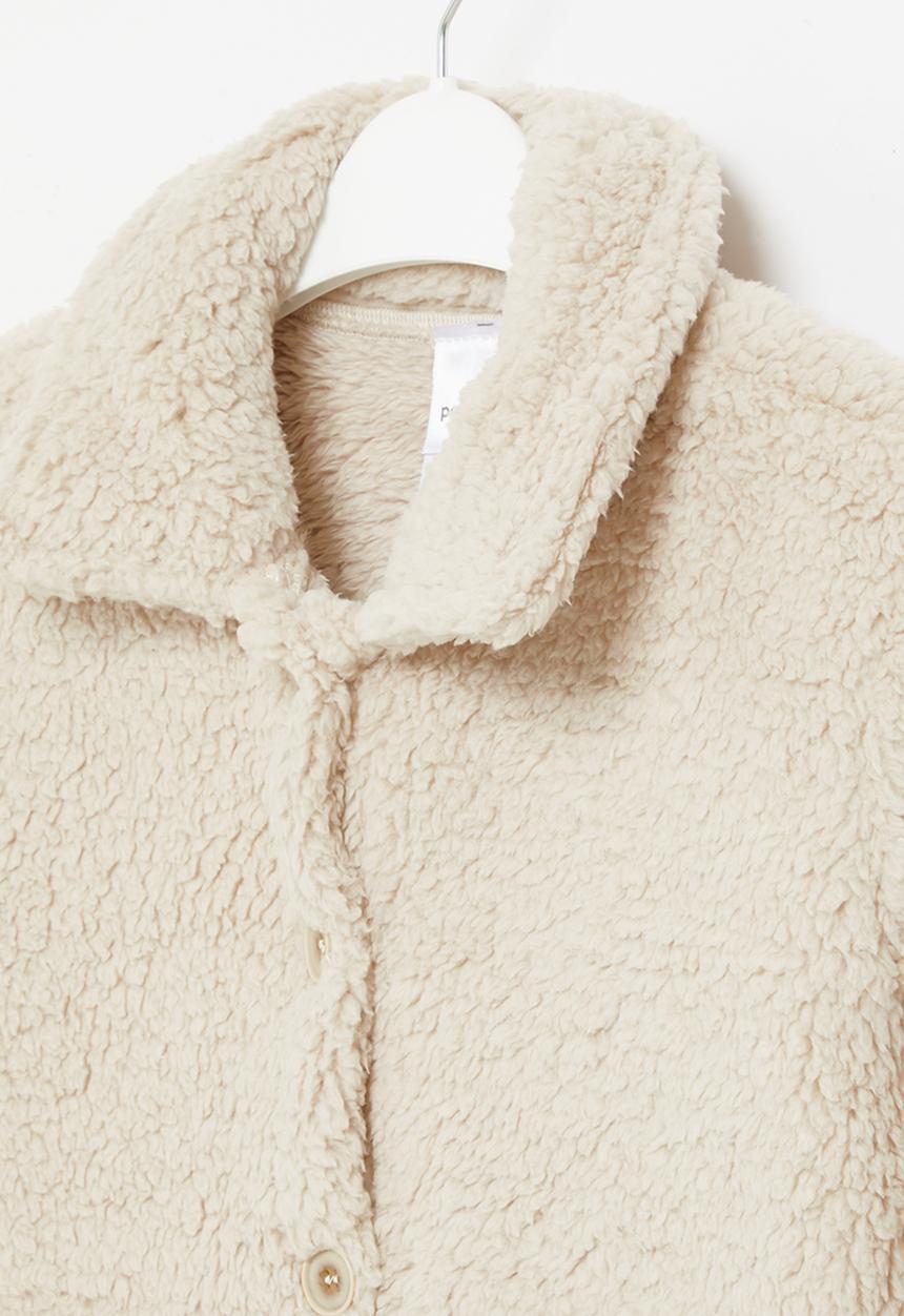 Pop Candy - Girls teddy coat - ecru