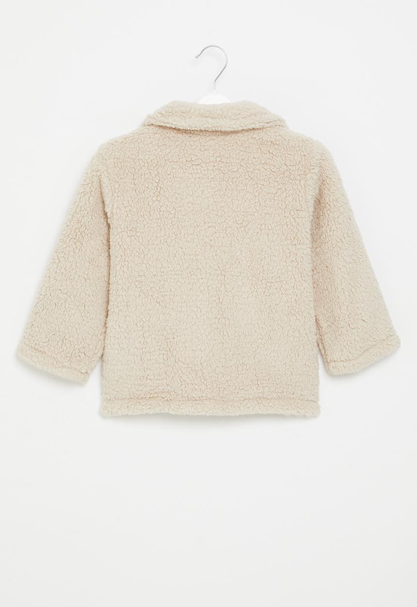 Pop Candy - Girls teddy coat - ecru