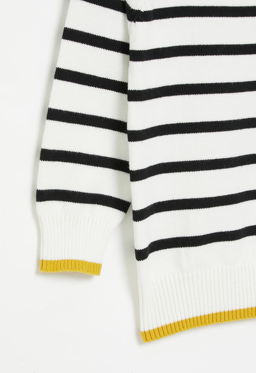 Pop Candy - Boys stripe golfer - white
