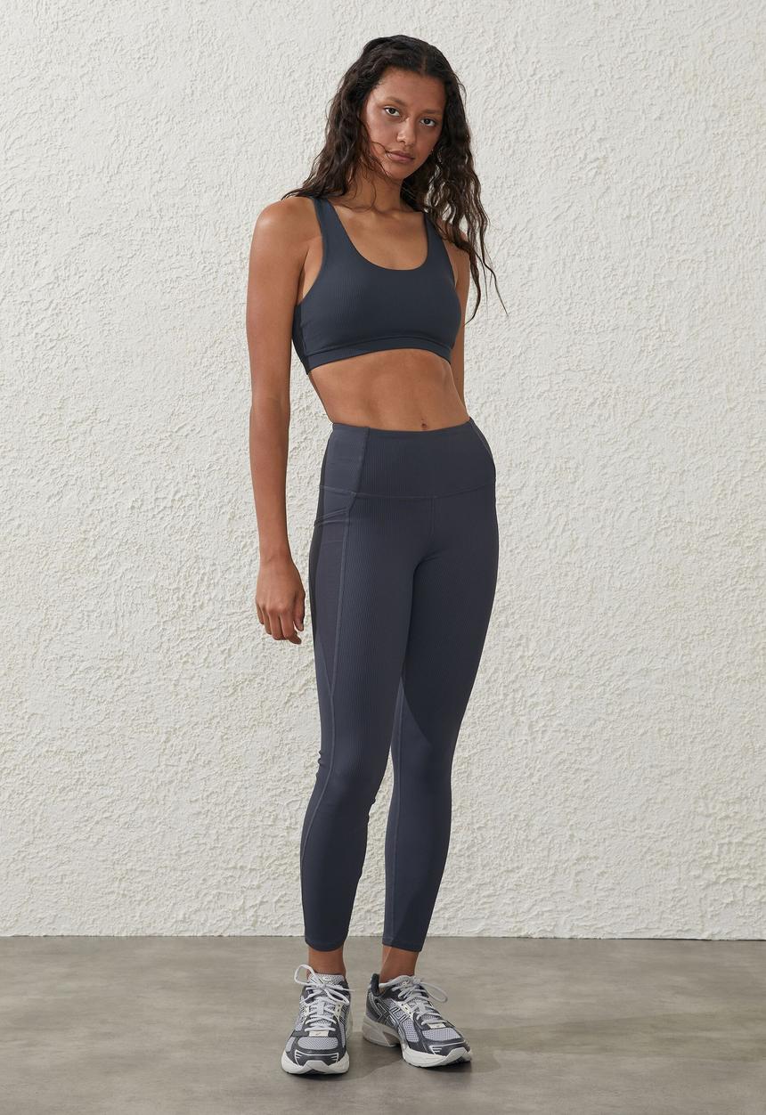 Cotton On - Rib pocket 7/8 tight - element blue