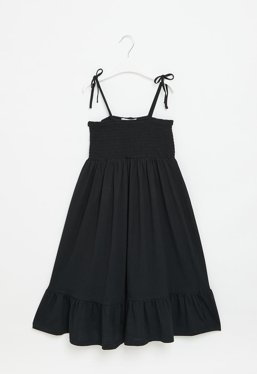 Superbalist - Tiered cotton dress - black