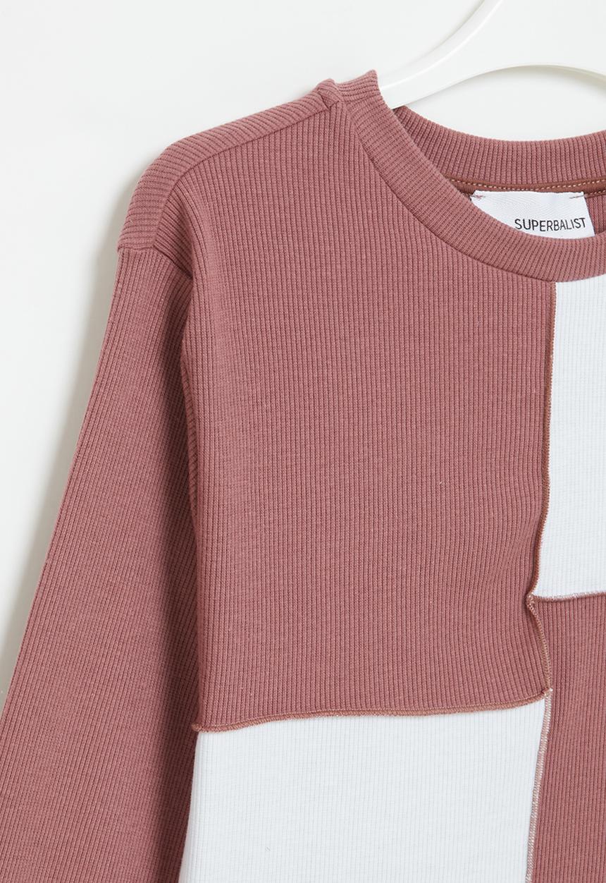 Superbalist - Cropped rib top - white/rose