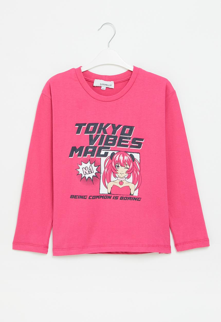 Superbalist - Girls graphic tee - cerise