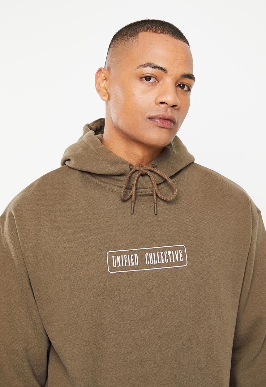 Factorie - Premium oversized graphic hoodie - bracken brown/unified worldwide