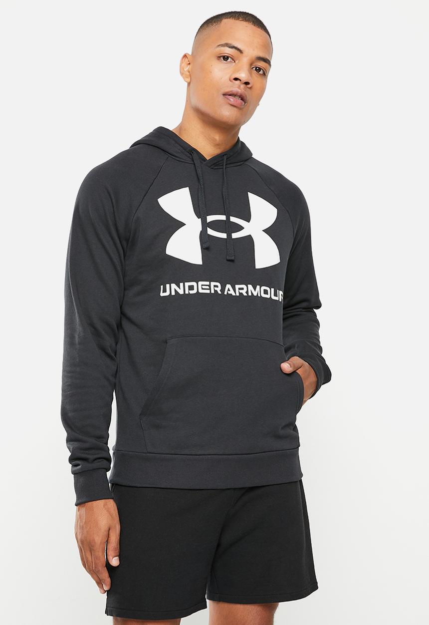 Under Armour - Ua rival fleece big logo hood - black & onyxwhite