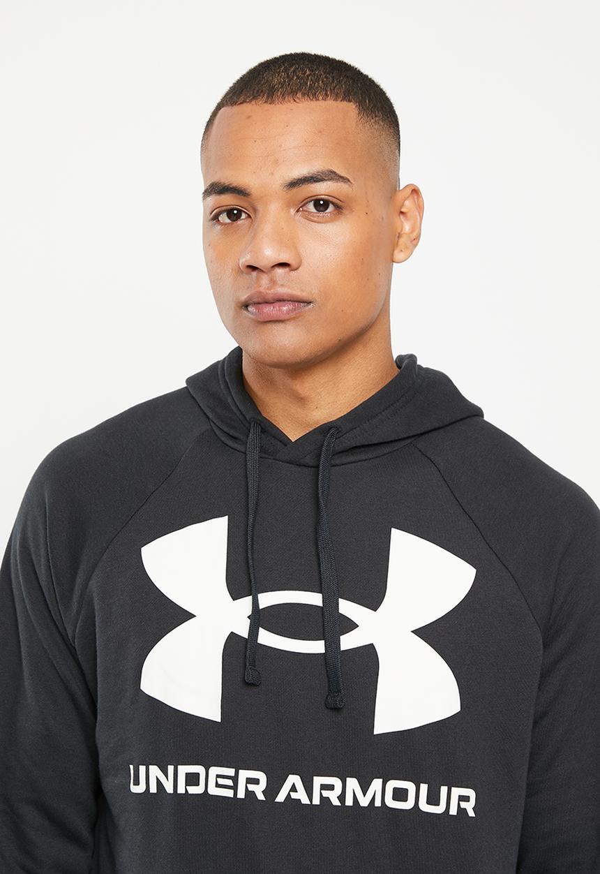 Under Armour - Ua rival fleece big logo hood - black & onyxwhite