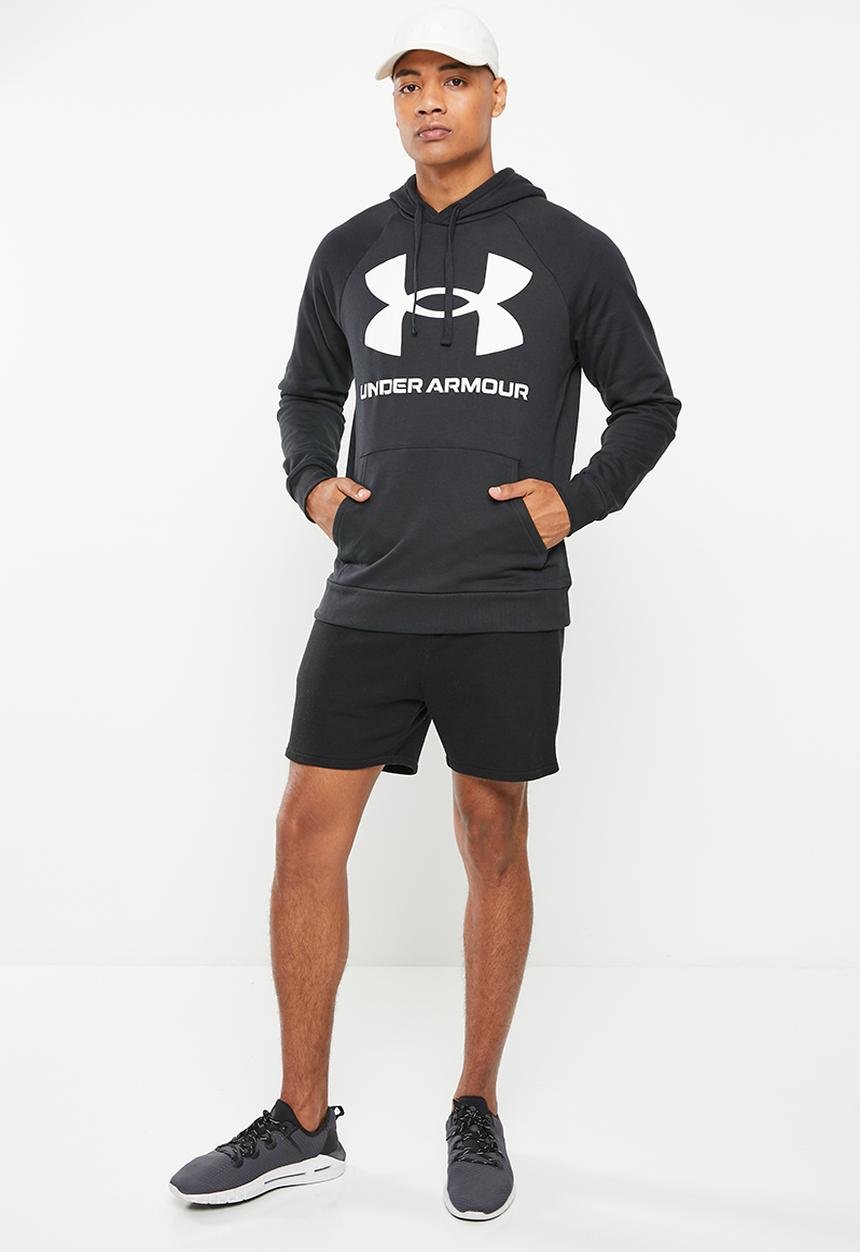 Under Armour - Ua rival fleece big logo hood - black & onyxwhite