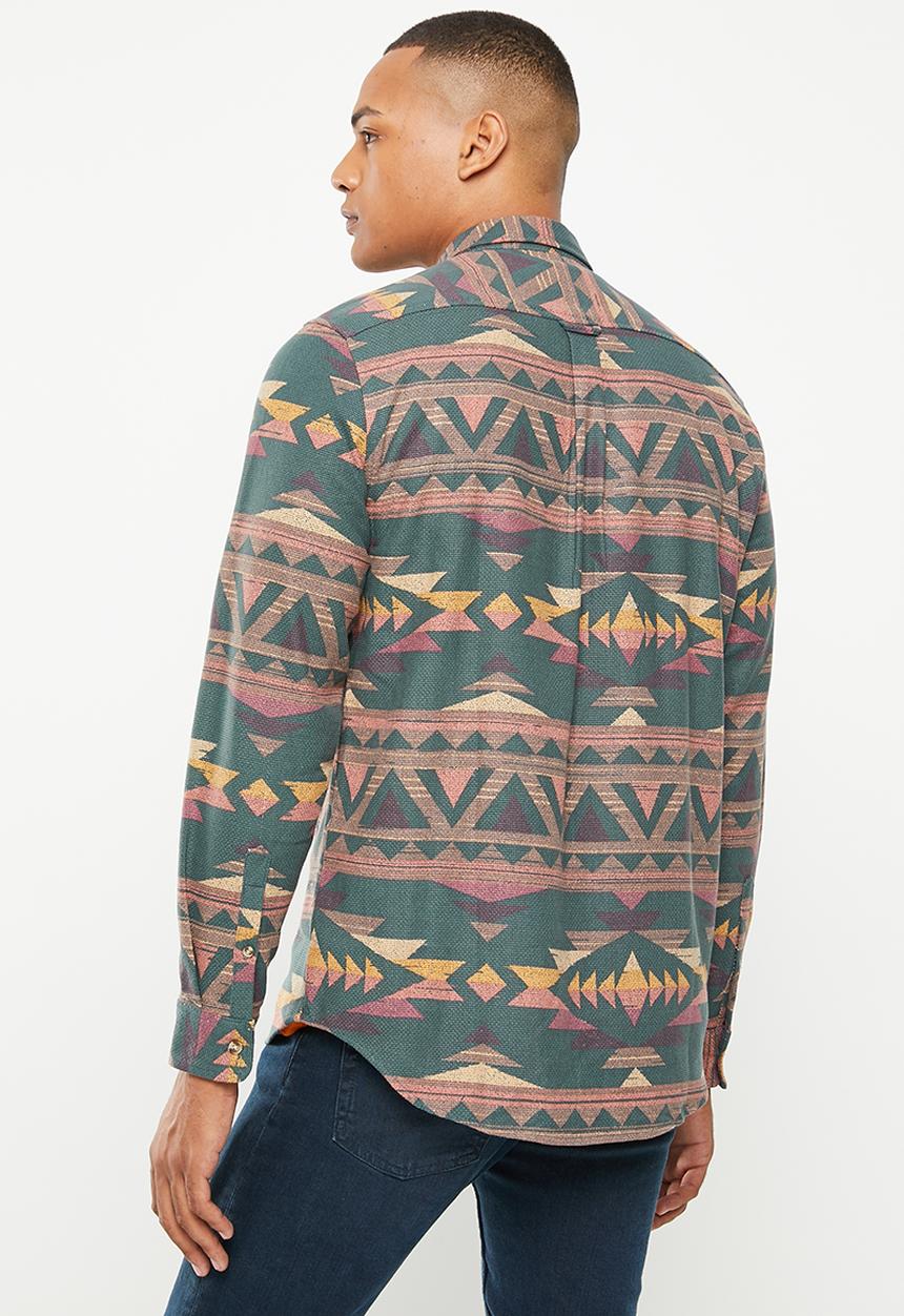 Cotton On - Camden long sleeve shirt - forest pattern