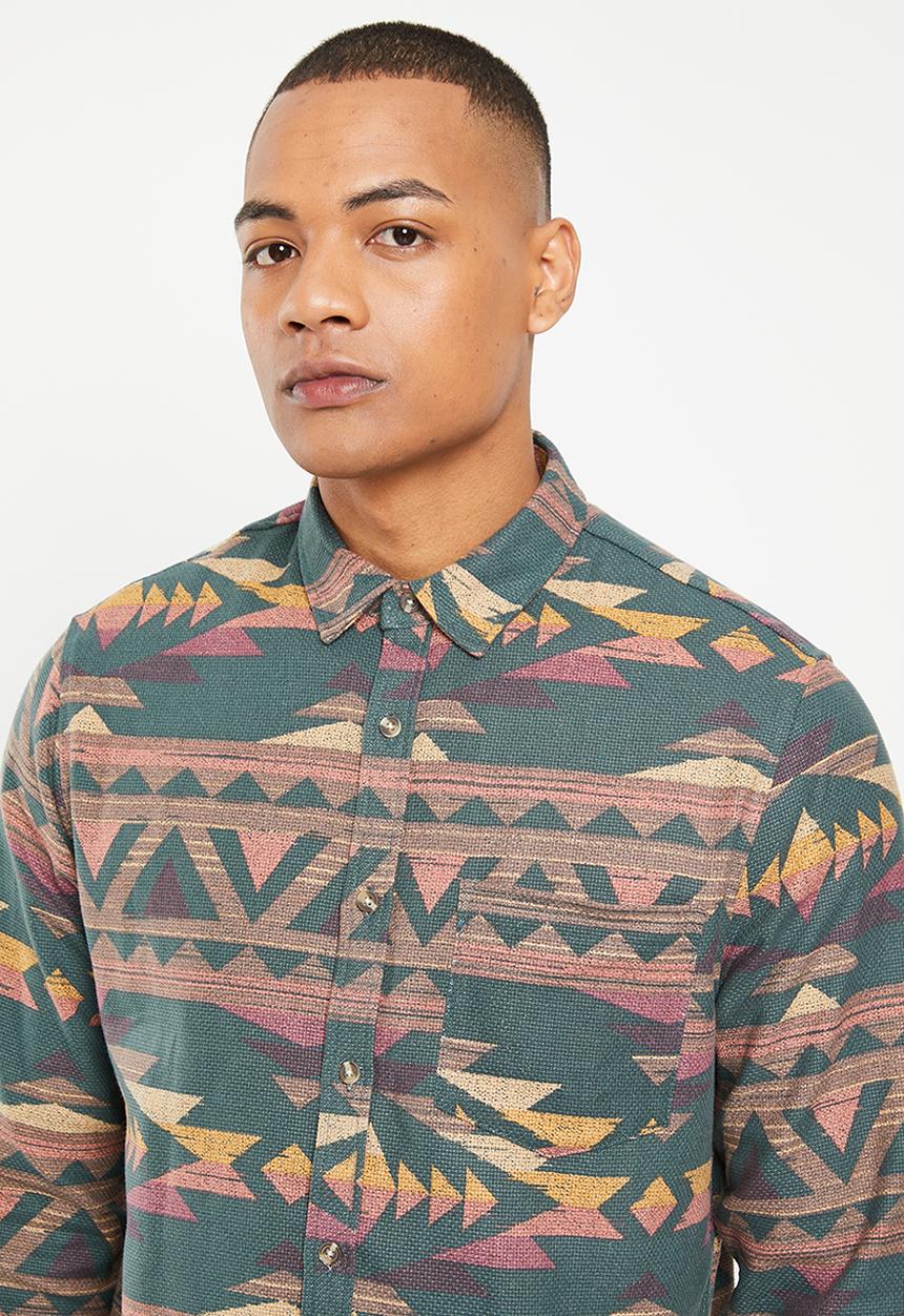 Cotton On - Camden long sleeve shirt - forest pattern