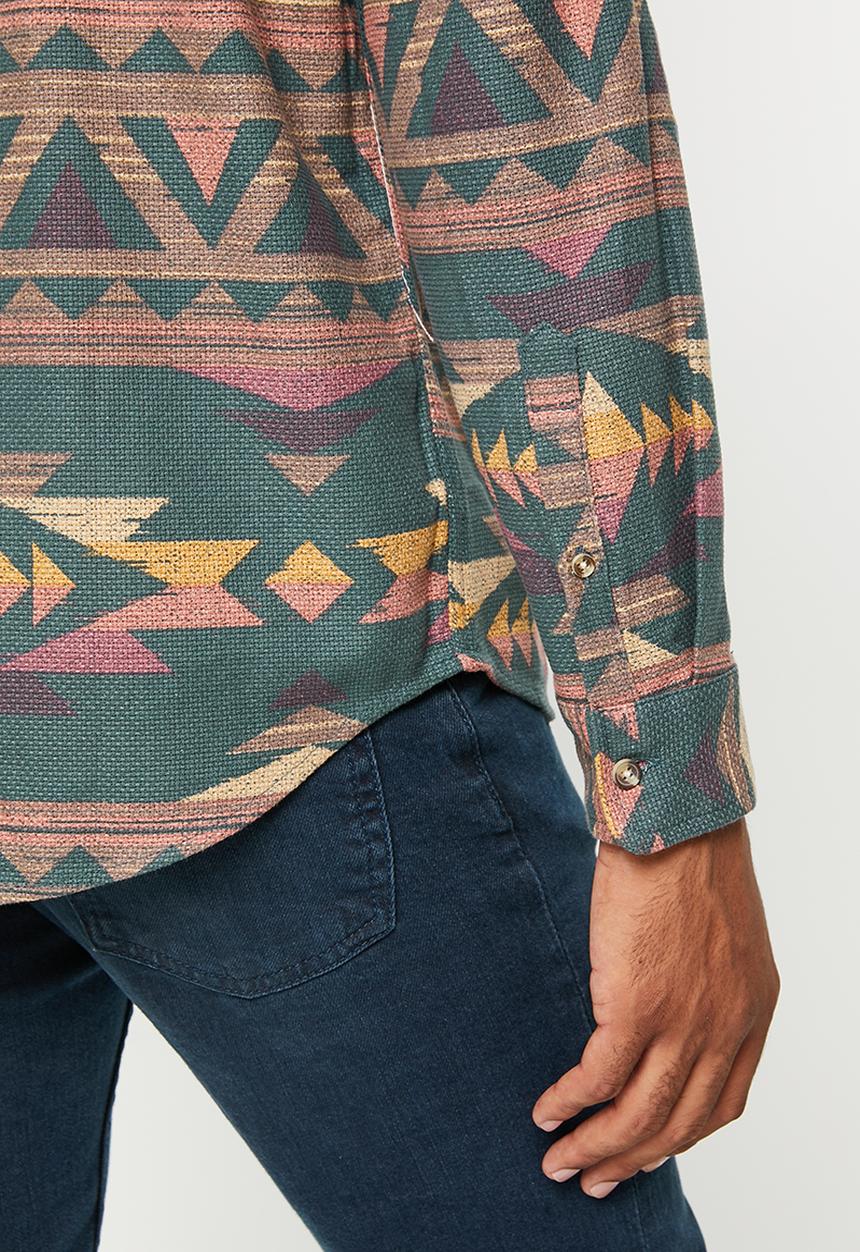 Cotton On - Camden long sleeve shirt - forest pattern