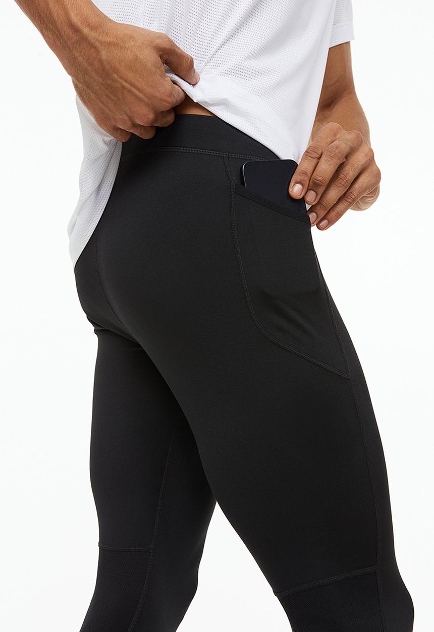 H&M - Fast-drying running tights - black