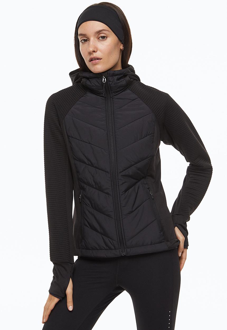 H&M - Padded hooded outdoor jacket - black
