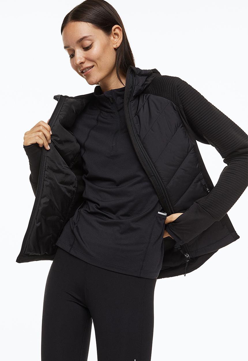 H&M - Padded hooded outdoor jacket - black