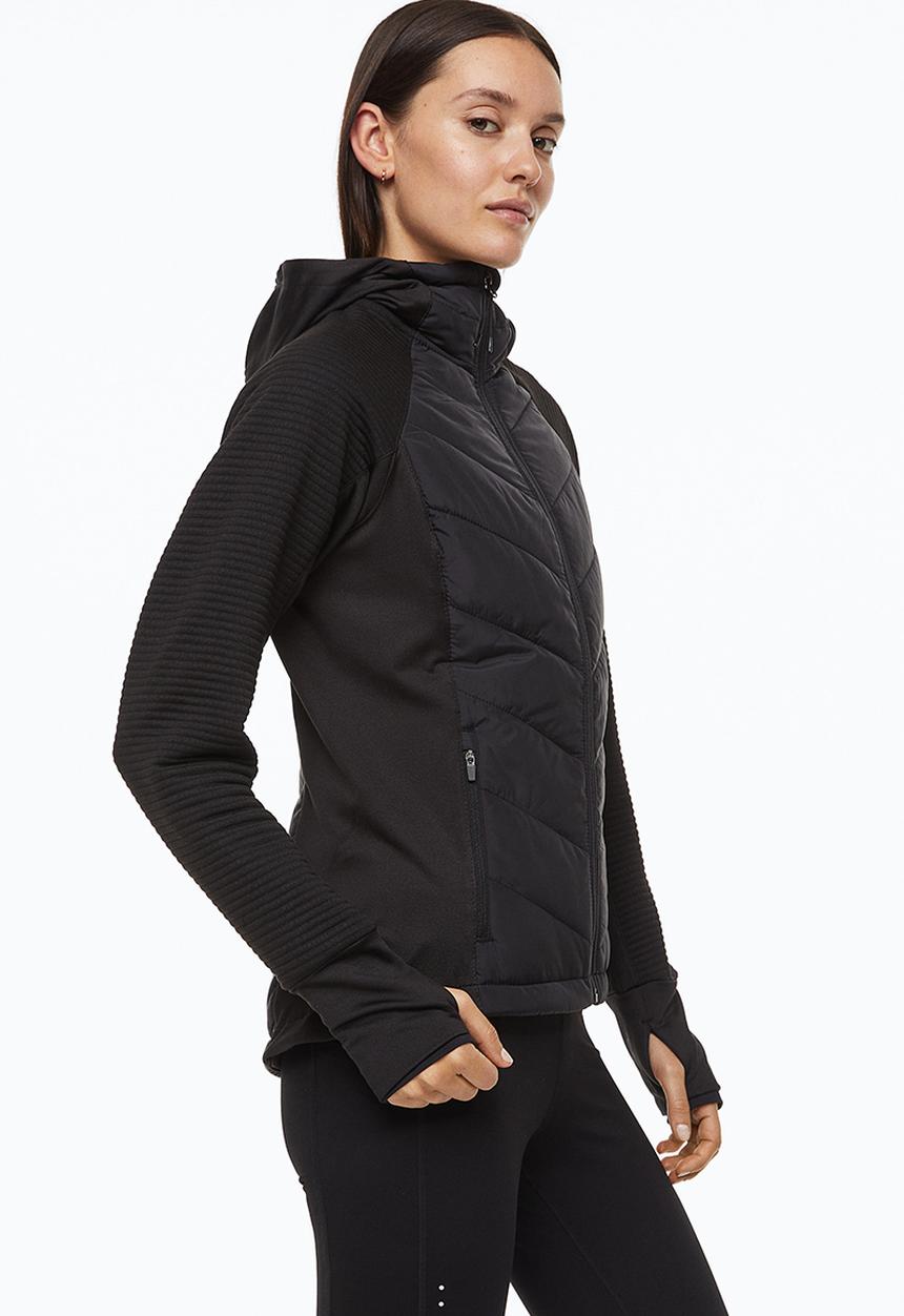 H&M - Padded hooded outdoor jacket - black