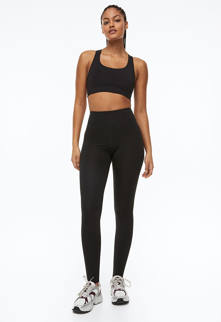 H&M - High waist sports tights - black