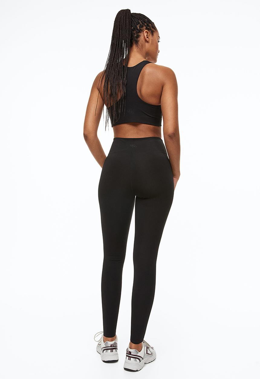 H&M - High waist sports tights - black