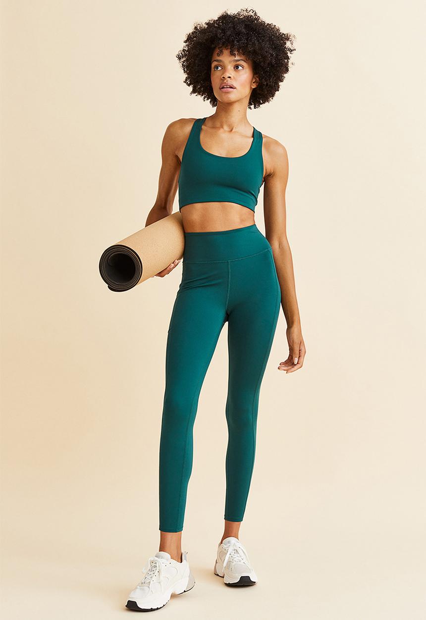 H&M - Medium support sports bra in drymove™ - dark turquoise
