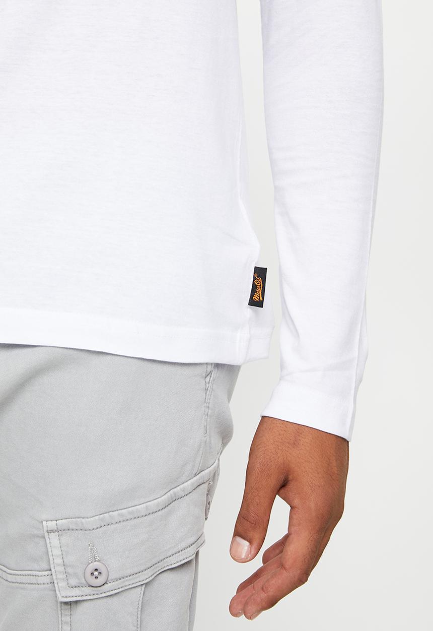 Brave Soul - Vulture long sleeve tee - white/black