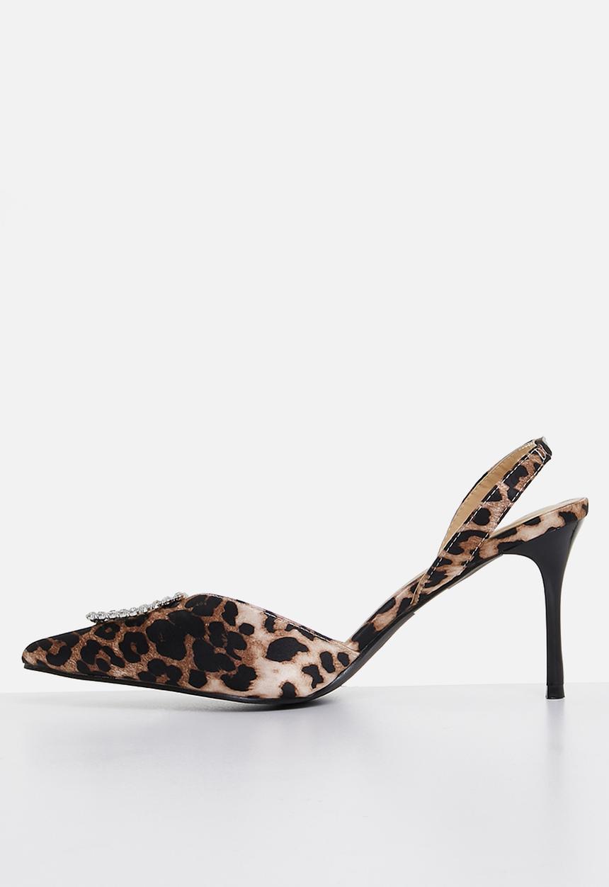 MILLA - Zuri slingback stiletto heel - brown & black