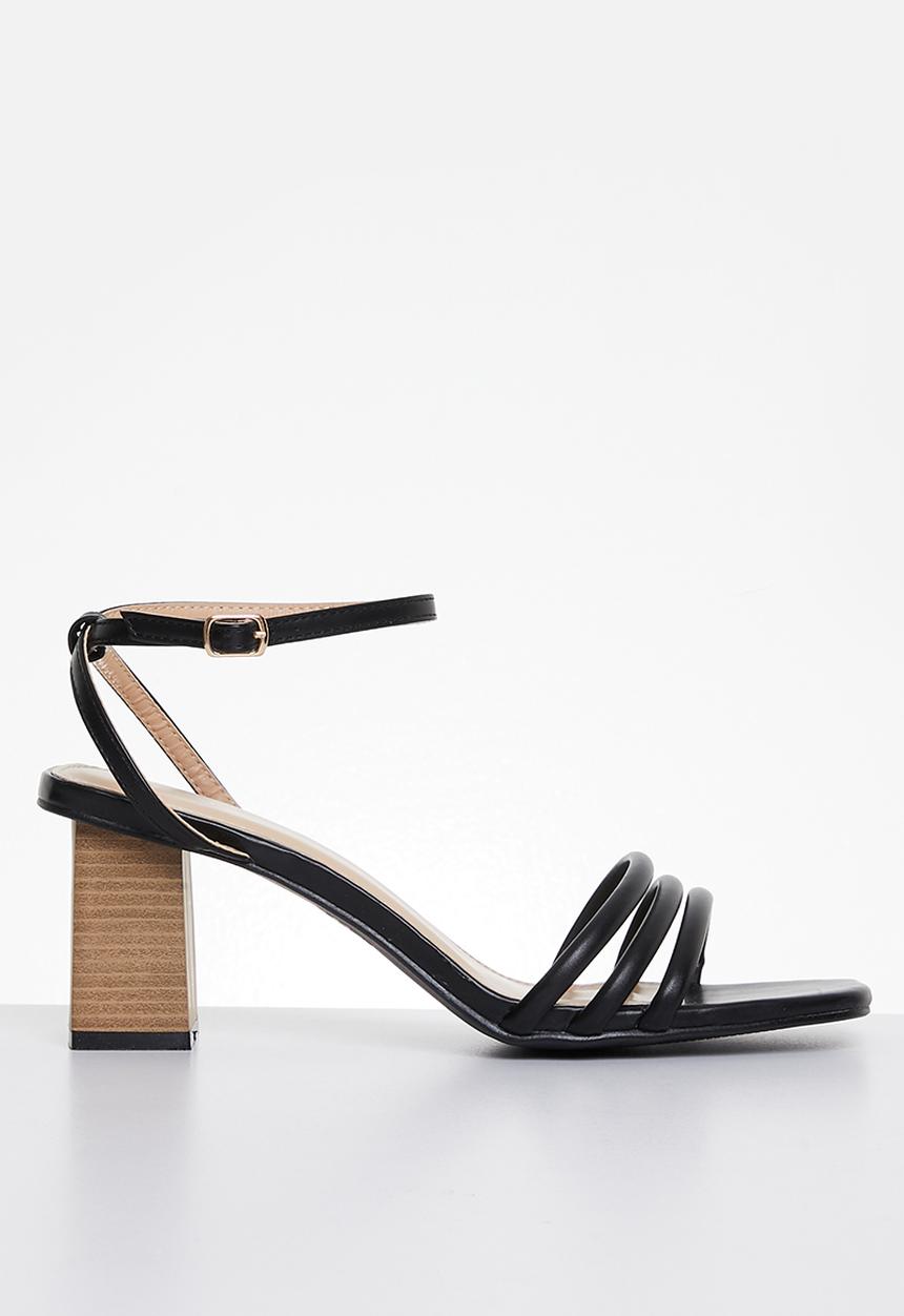 edit - Jianna anklestrap block heel - black