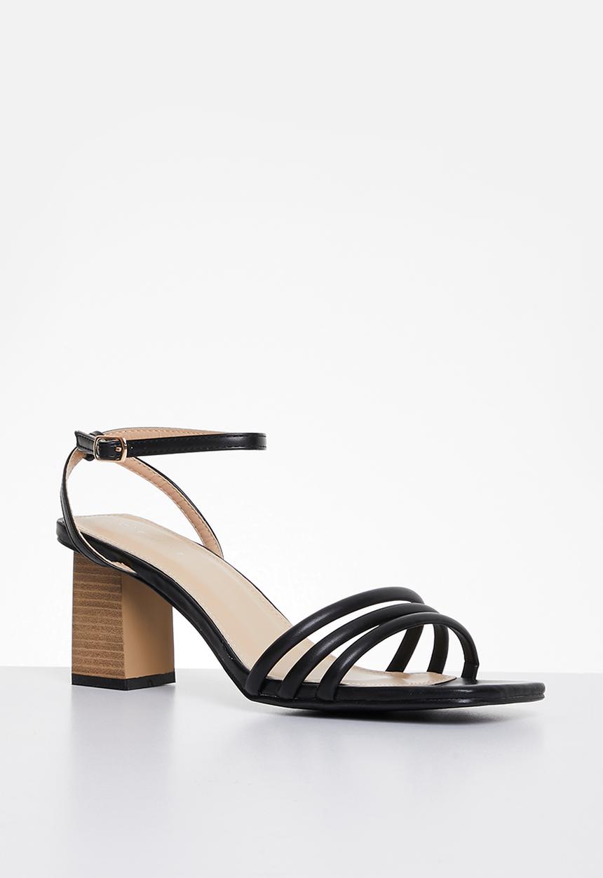 edit - Jianna anklestrap block heel - black