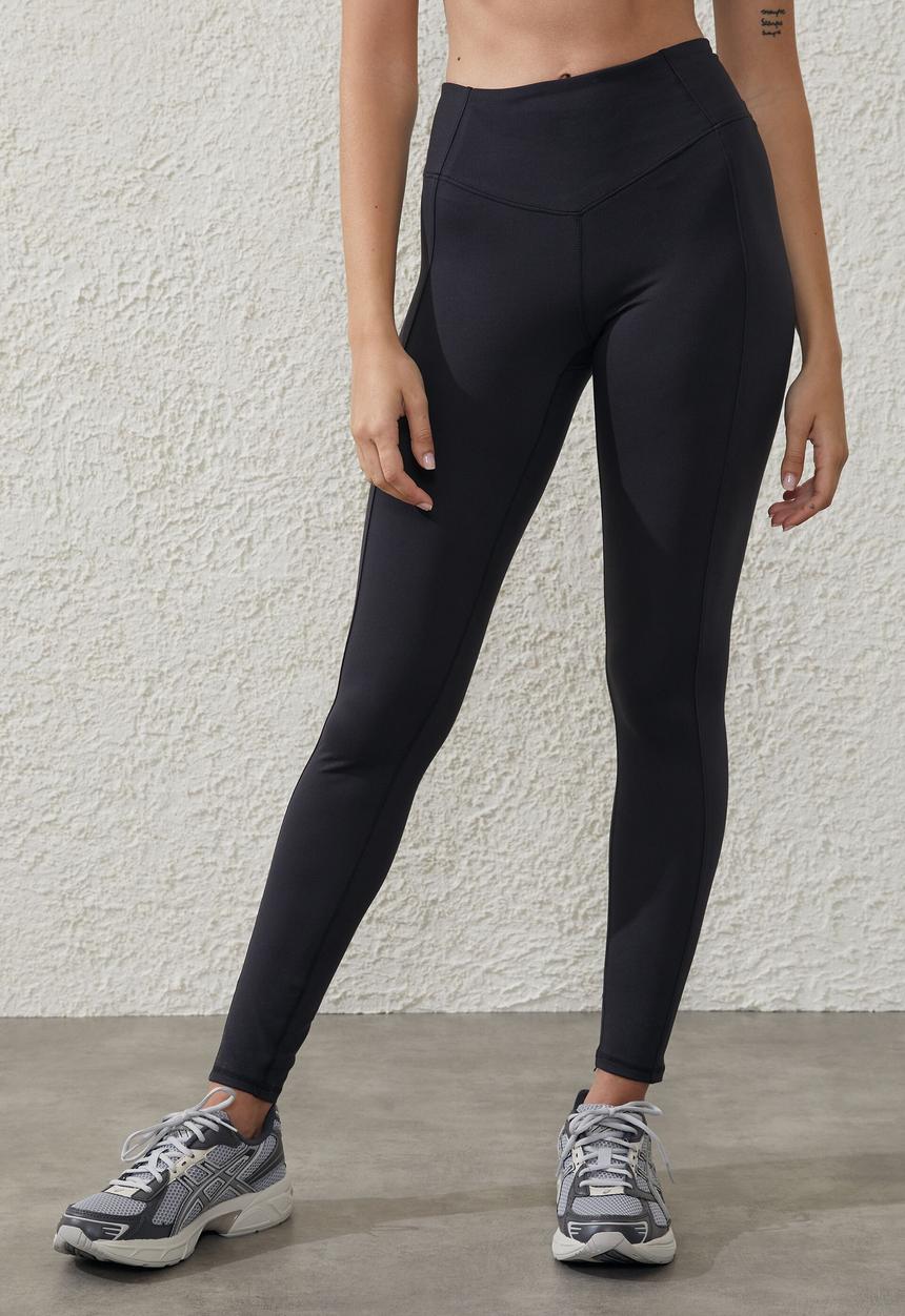 Cotton On - Ultra soft V front full length tight - black