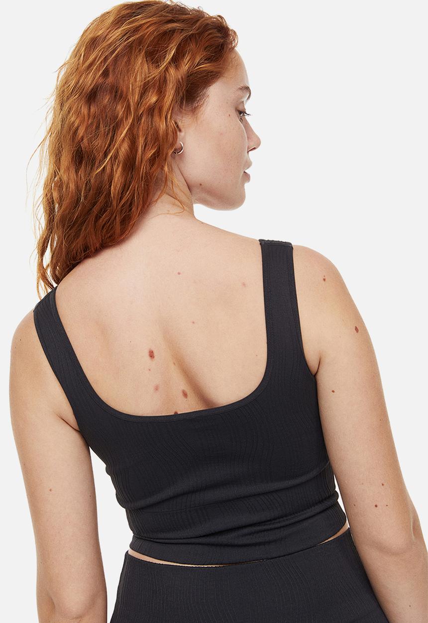 H&M - Seamless medium support sports bra - dark grey