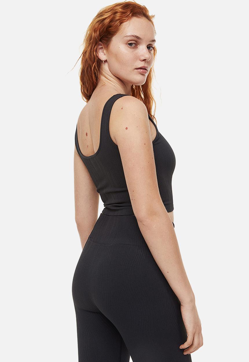 H&M - Seamless medium support sports bra - dark grey