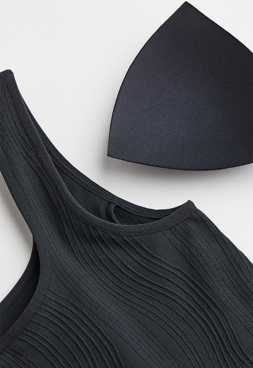 H&M - Seamless medium support sports bra - dark grey