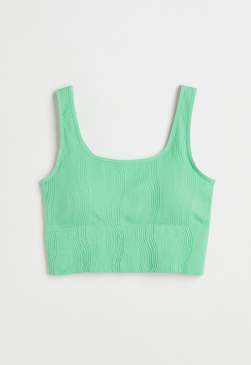 H&M - Seamless medium support sports bra - mint green