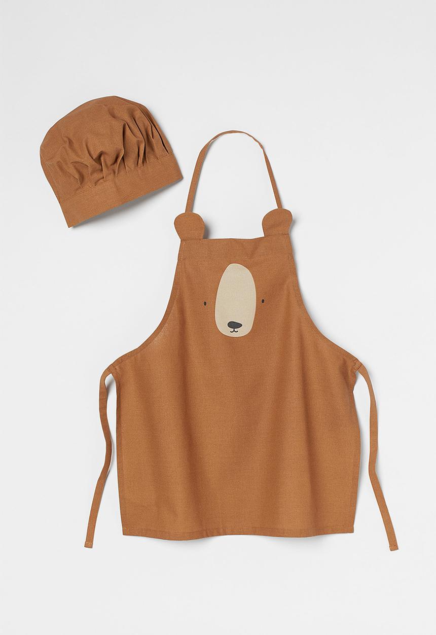 H&M - Children’s apron and chef’s hat - brown/multi