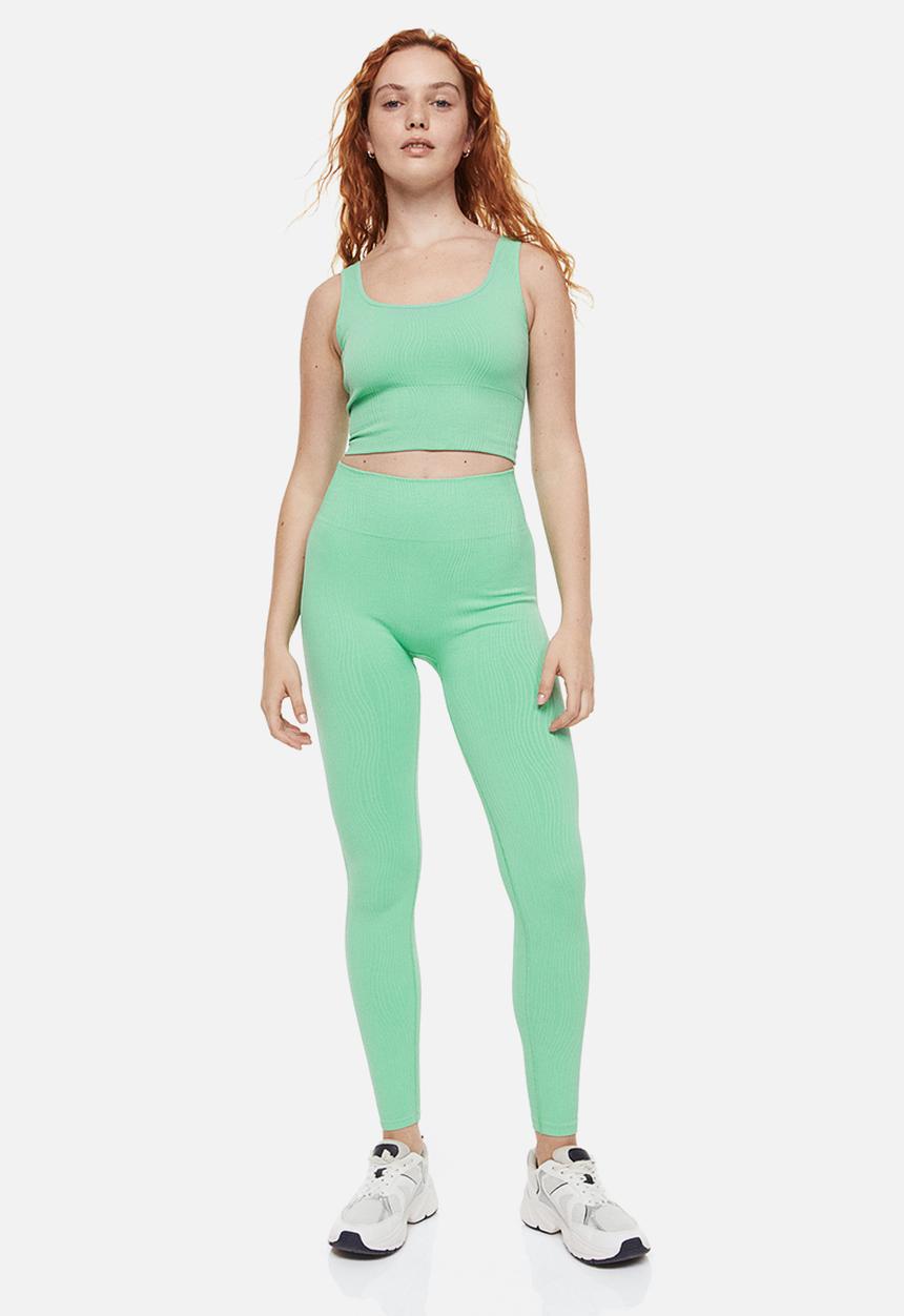 H&M - Seamless sports tights - mint green