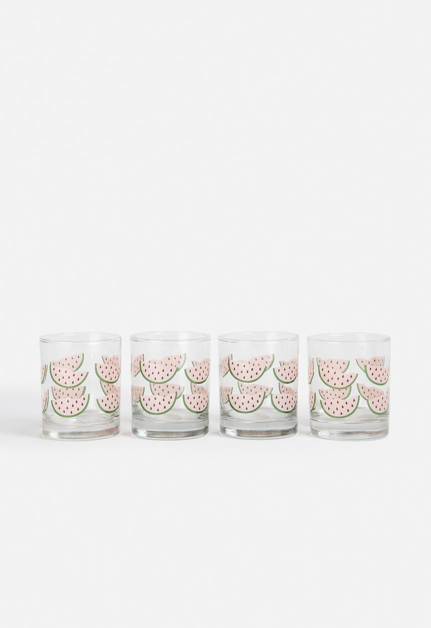 Sixth Floor - Set of 4 Watermelon Glasses