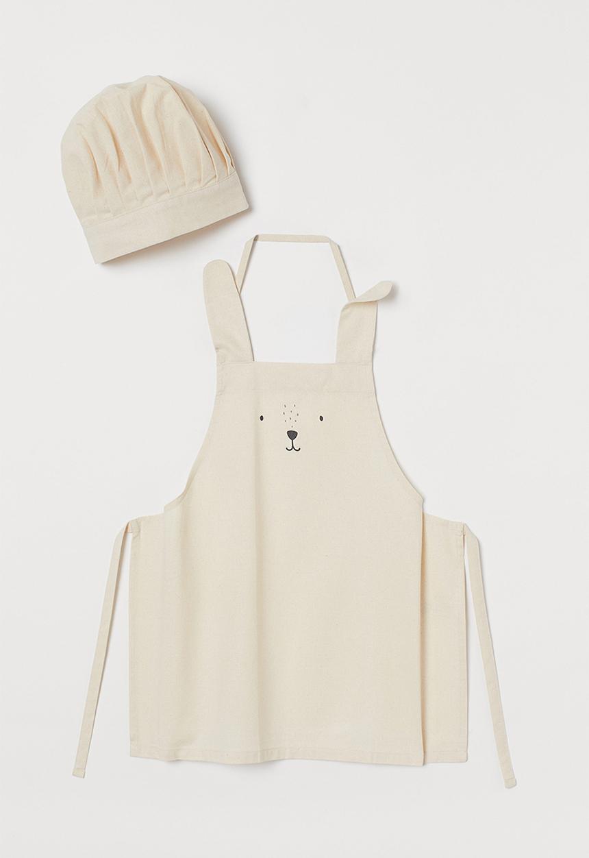 H&M - Children’s apron and chef’s hat - beige/multi
