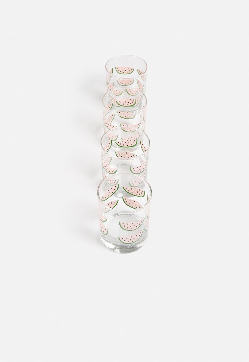 Sixth Floor - Set of 4 Watermelon Glasses