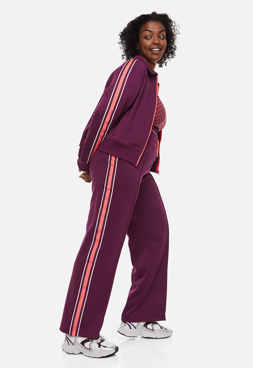 H&M - Track pants with side stripes - plum purple